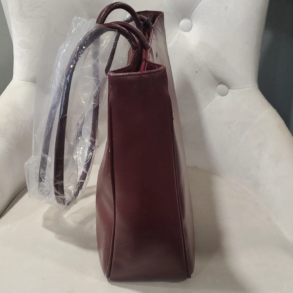 Nwot Furla Deep Burgundy Tote Bag - Picture 2 of 14